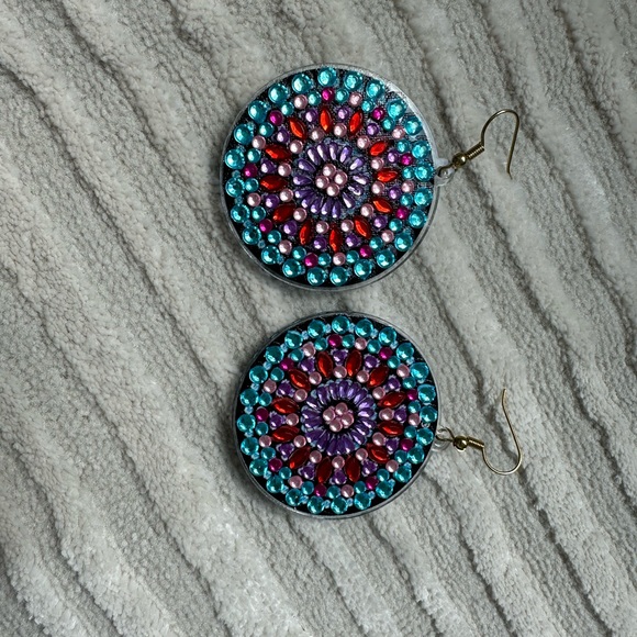 Rhinestone earrings - Picture 2 of 4